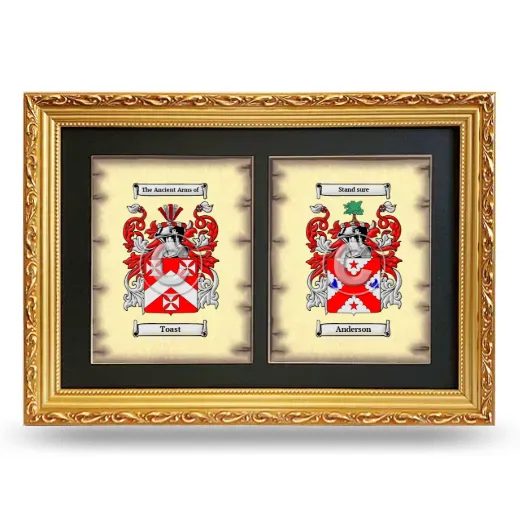 Double Coat of Arms Framed - Gold