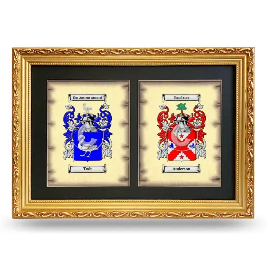 Double Coat of Arms Framed - Gold