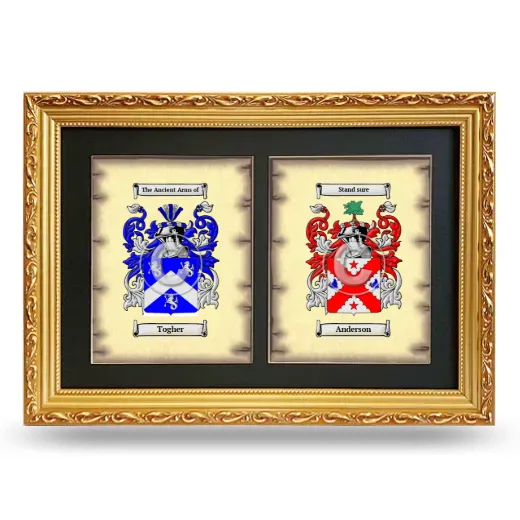 Double Coat of Arms Framed - Gold