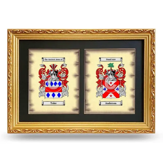 Double Coat of Arms Framed - Gold