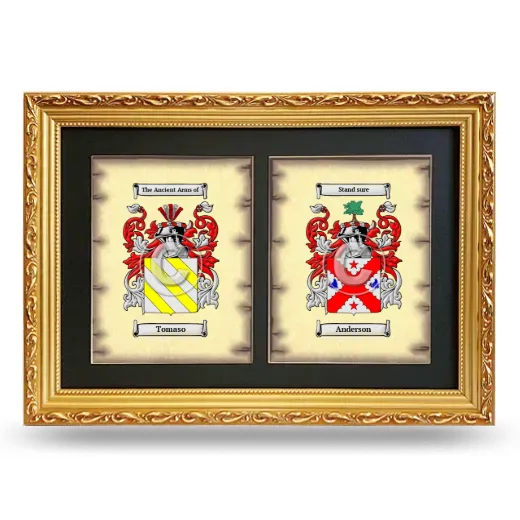 Double Coat of Arms Framed - Gold