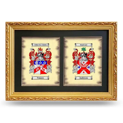 Double Coat of Arms Framed - Gold