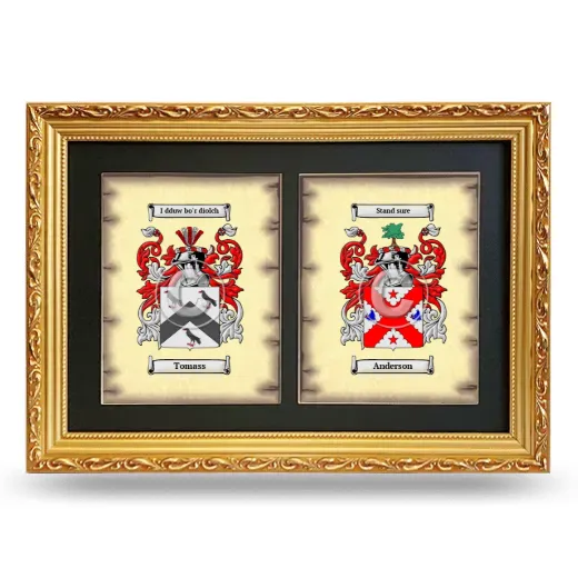 Double Coat of Arms Framed - Gold