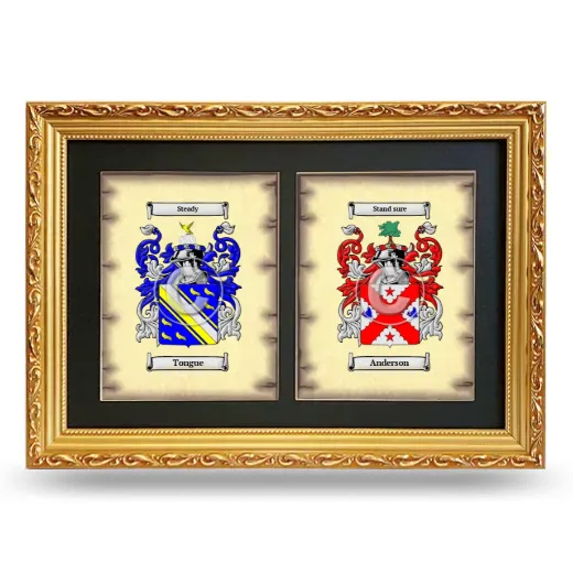 Double Coat of Arms Framed - Gold