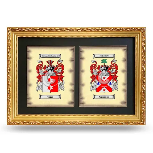 Double Coat of Arms Framed - Gold