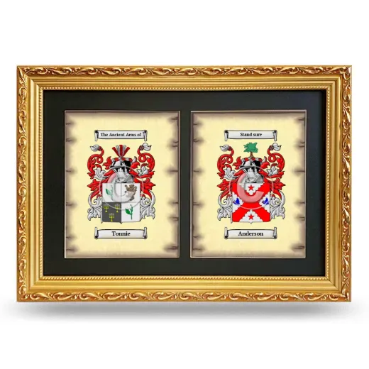 Double Coat of Arms Framed - Gold