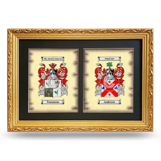 Double Coat of Arms Framed - Gold