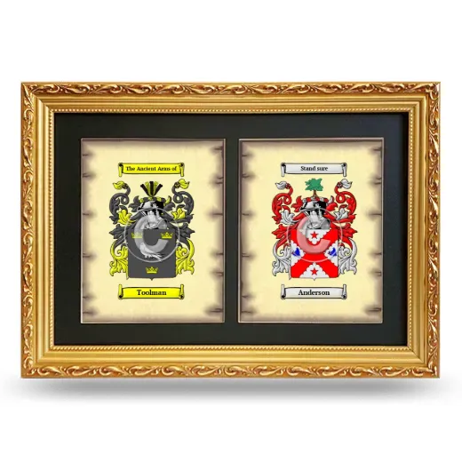 Double Coat of Arms Framed - Gold