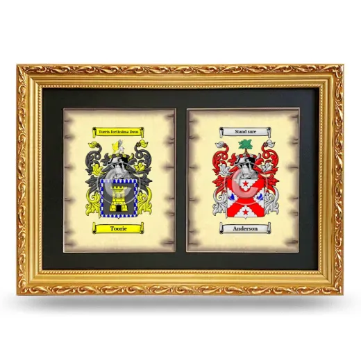 Double Coat of Arms Framed - Gold