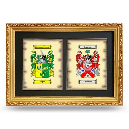 Double Coat of Arms Framed - Gold