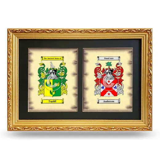 Double Coat of Arms Framed - Gold
