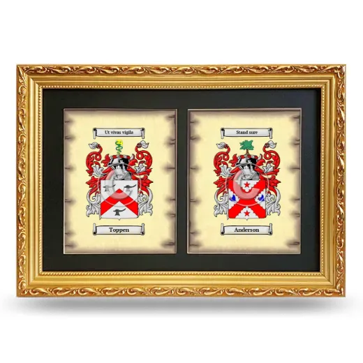 Double Coat of Arms Framed - Gold