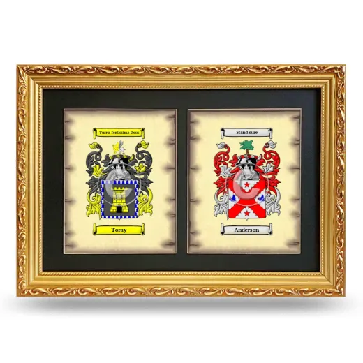 Double Coat of Arms Framed - Gold