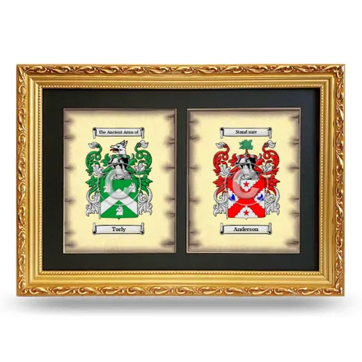 Double Coat of Arms Framed - Gold