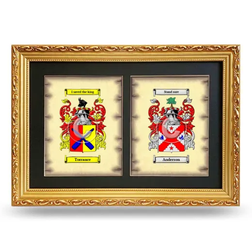 Double Coat of Arms Framed - Gold