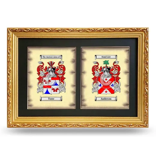 Double Coat of Arms Framed - Gold