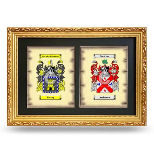 Double Coat of Arms Framed - Gold