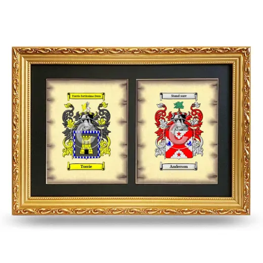 Double Coat of Arms Framed - Gold