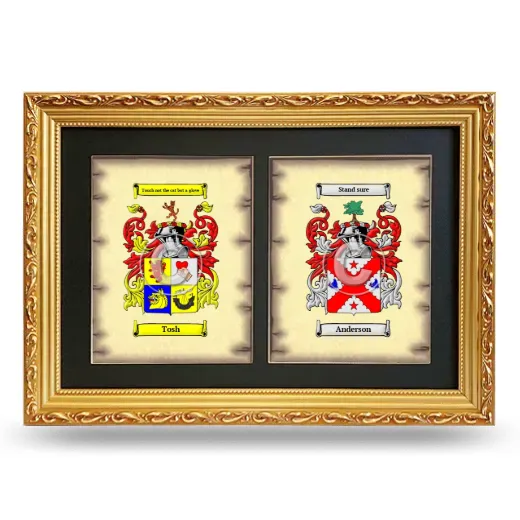 Double Coat of Arms Framed - Gold