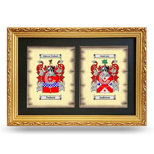 Double Coat of Arms Framed - Gold