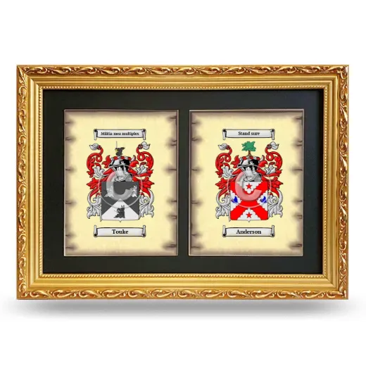 Double Coat of Arms Framed - Gold