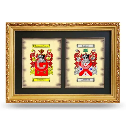 Double Coat of Arms Framed - Gold