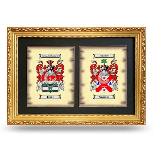 Double Coat of Arms Framed - Gold