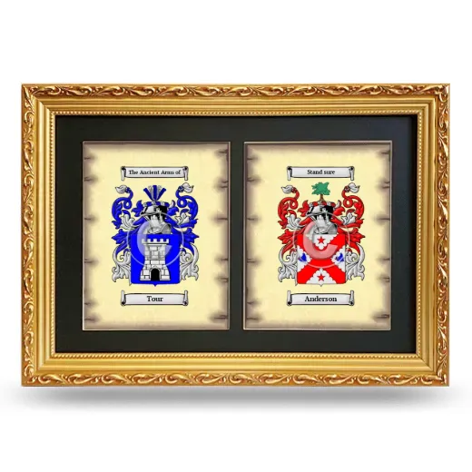 Double Coat of Arms Framed - Gold