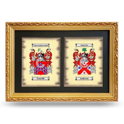 Double Coat of Arms Framed - Gold