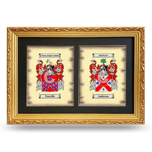 Double Coat of Arms Framed - Gold