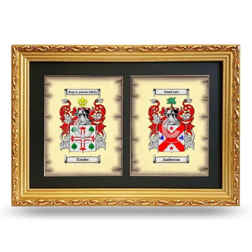 Double Coat of Arms Framed - Gold