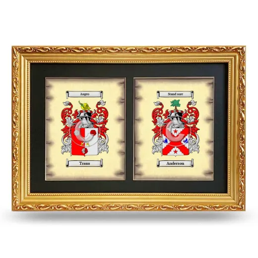 Double Coat of Arms Framed - Gold