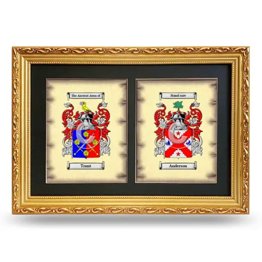 Double Coat of Arms Framed - Gold