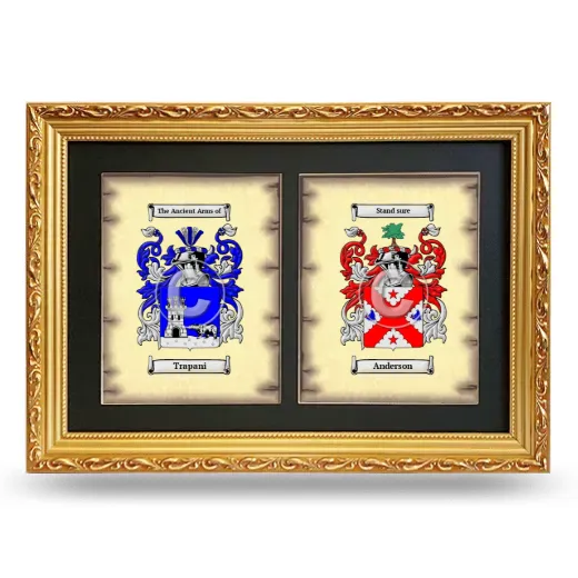 Double Coat of Arms Framed - Gold