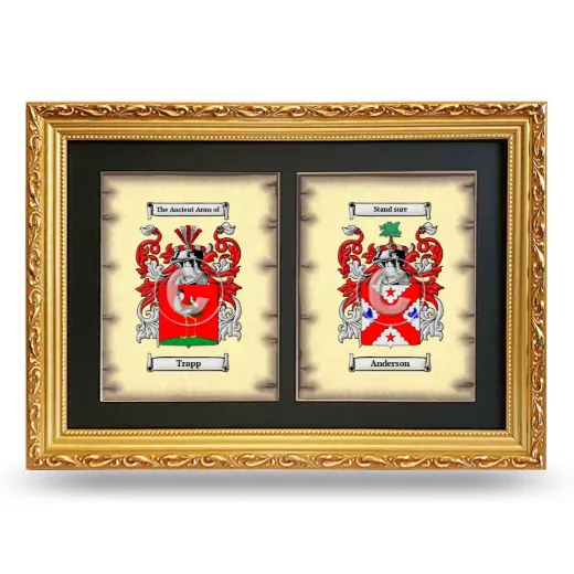 Double Coat of Arms Framed - Gold