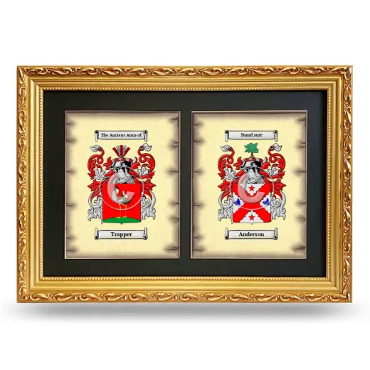 Double Coat of Arms Framed - Gold