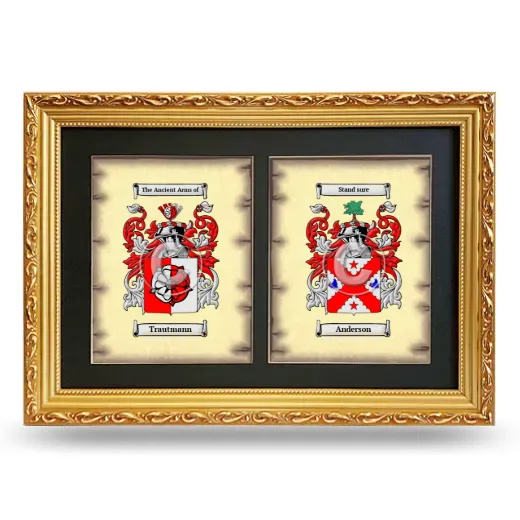 Double Coat of Arms Framed - Gold