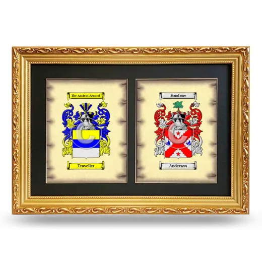 Double Coat of Arms Framed - Gold