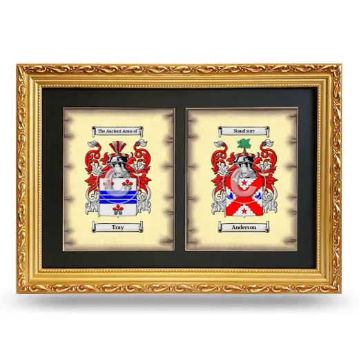 Double Coat of Arms Framed - Gold