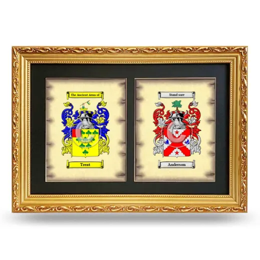 Double Coat of Arms Framed - Gold