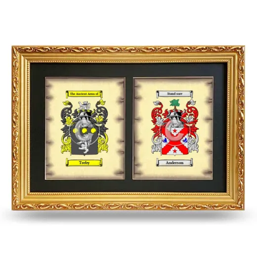 Double Coat of Arms Framed - Gold