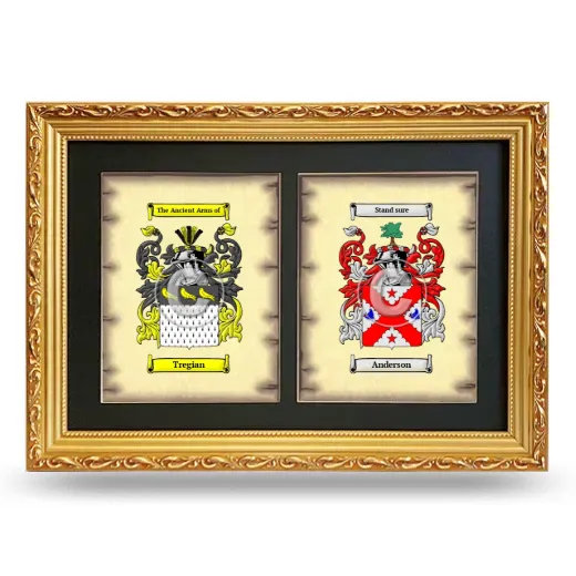 Double Coat of Arms Framed - Gold