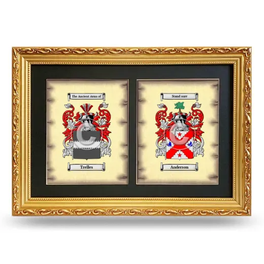 Double Coat of Arms Framed - Gold