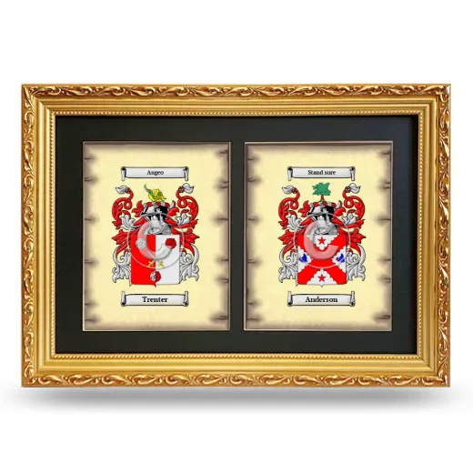 Double Coat of Arms Framed - Gold