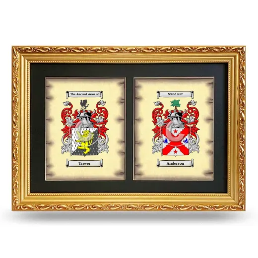 Double Coat of Arms Framed - Gold