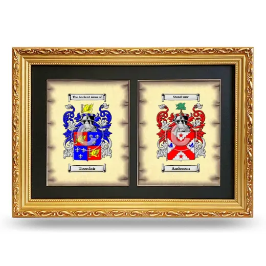 Double Coat of Arms Framed - Gold
