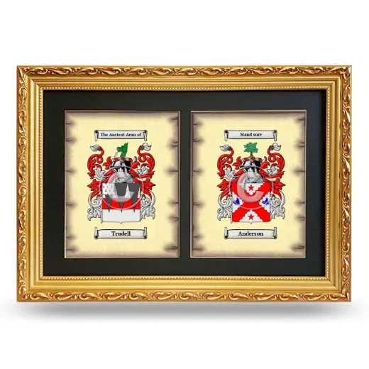Double Coat of Arms Framed - Gold