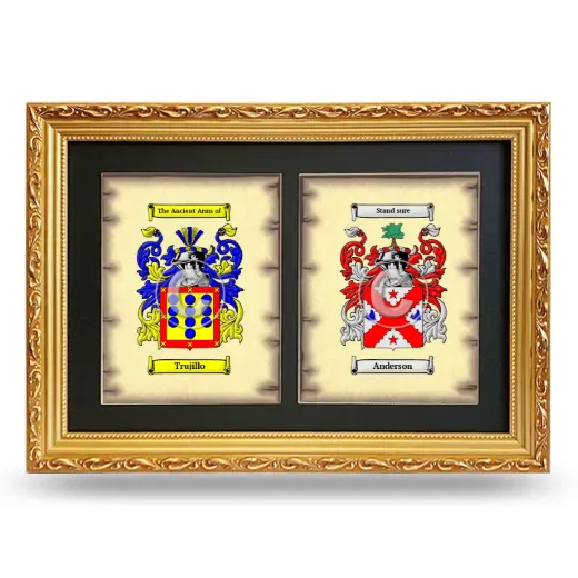 Double Coat of Arms Framed - Gold