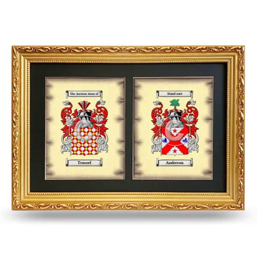Double Coat of Arms Framed - Gold