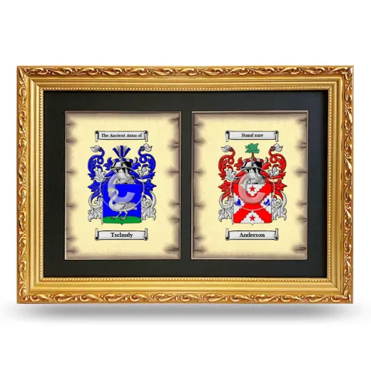 Double Coat of Arms Framed - Gold